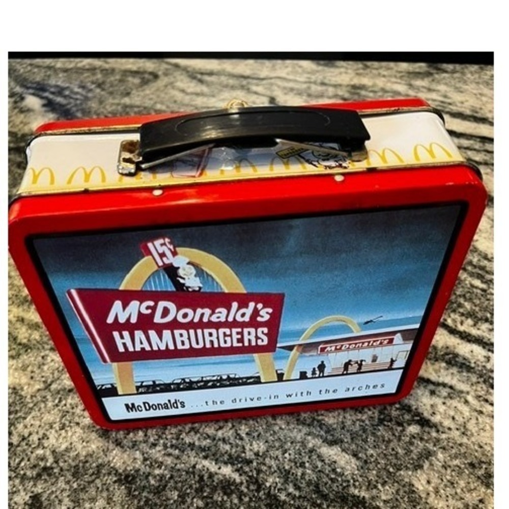 McDonalds Lunch Box Unisex OS Red Vintage Retro Speedee Drive-In Tin Metal 1996